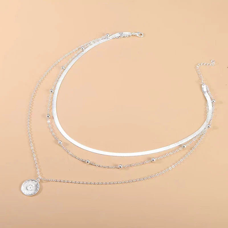 Triple Silver Necklace