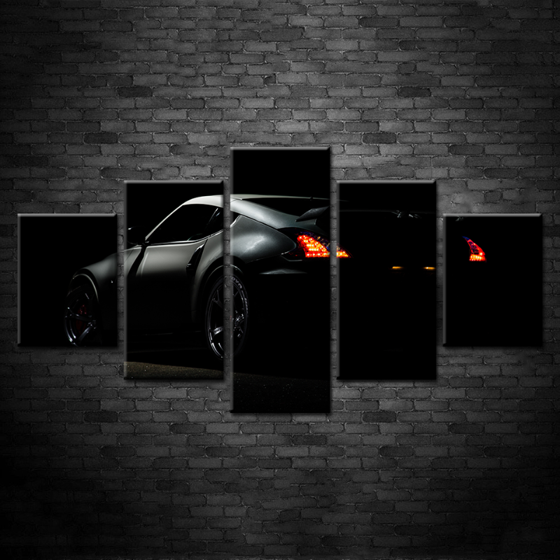 Stunning 5-Piece Canvas Art of a Red Car Close-Up