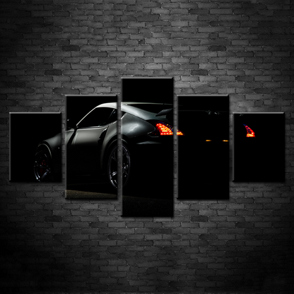 Stunning 5-Piece Canvas Art of a Red Car Close-Up
