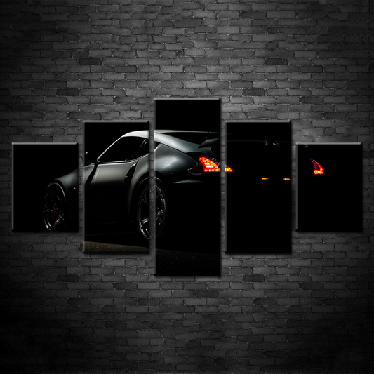 Stunning 5-Piece Canvas Art of a Red Car Close-Up