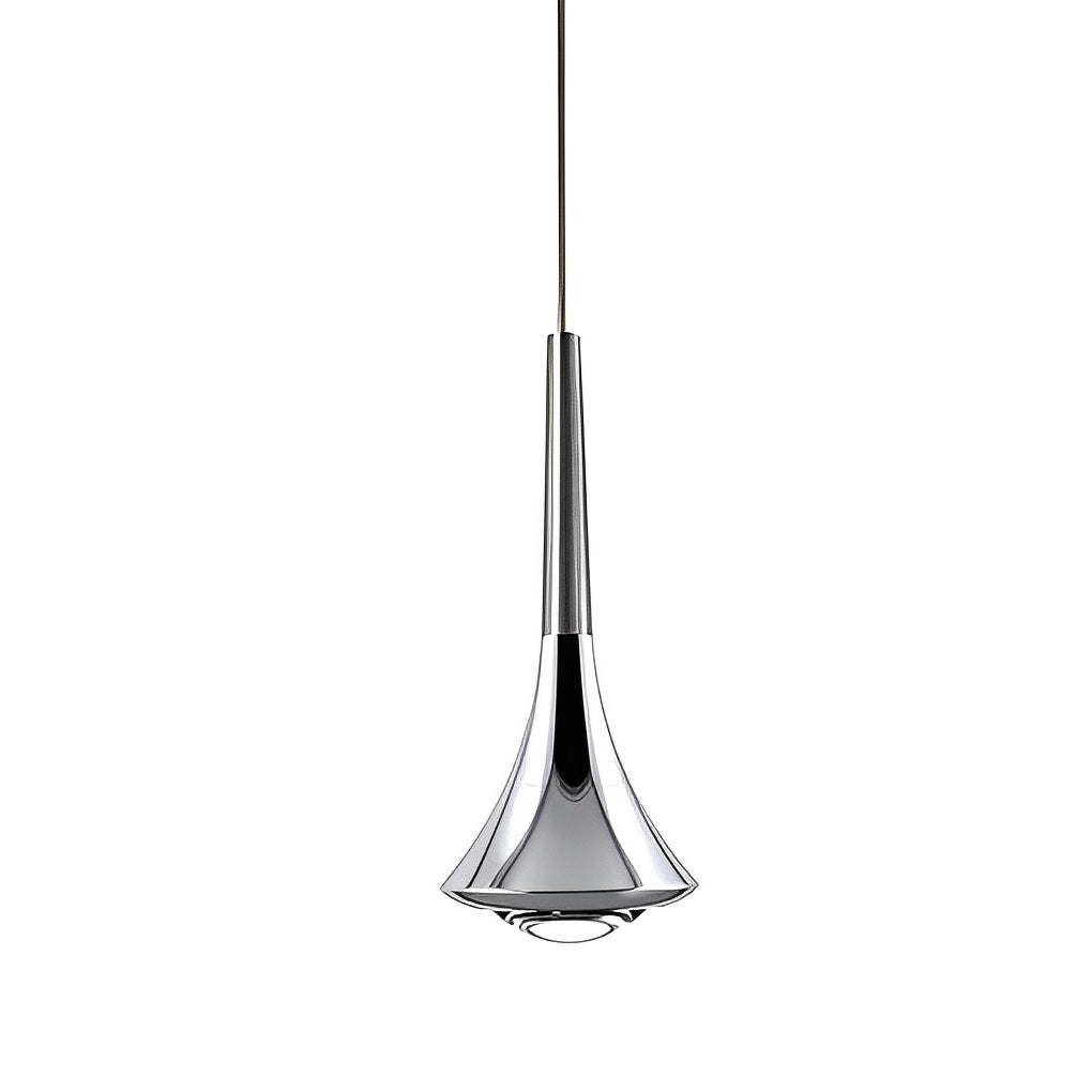 Small Nordic Pendant Light - 1-Light Metal LED Water Drop Chandelier