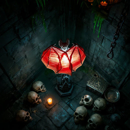 Decorative Table Lamp in Gothic Bat Design with Soft Ambient Light