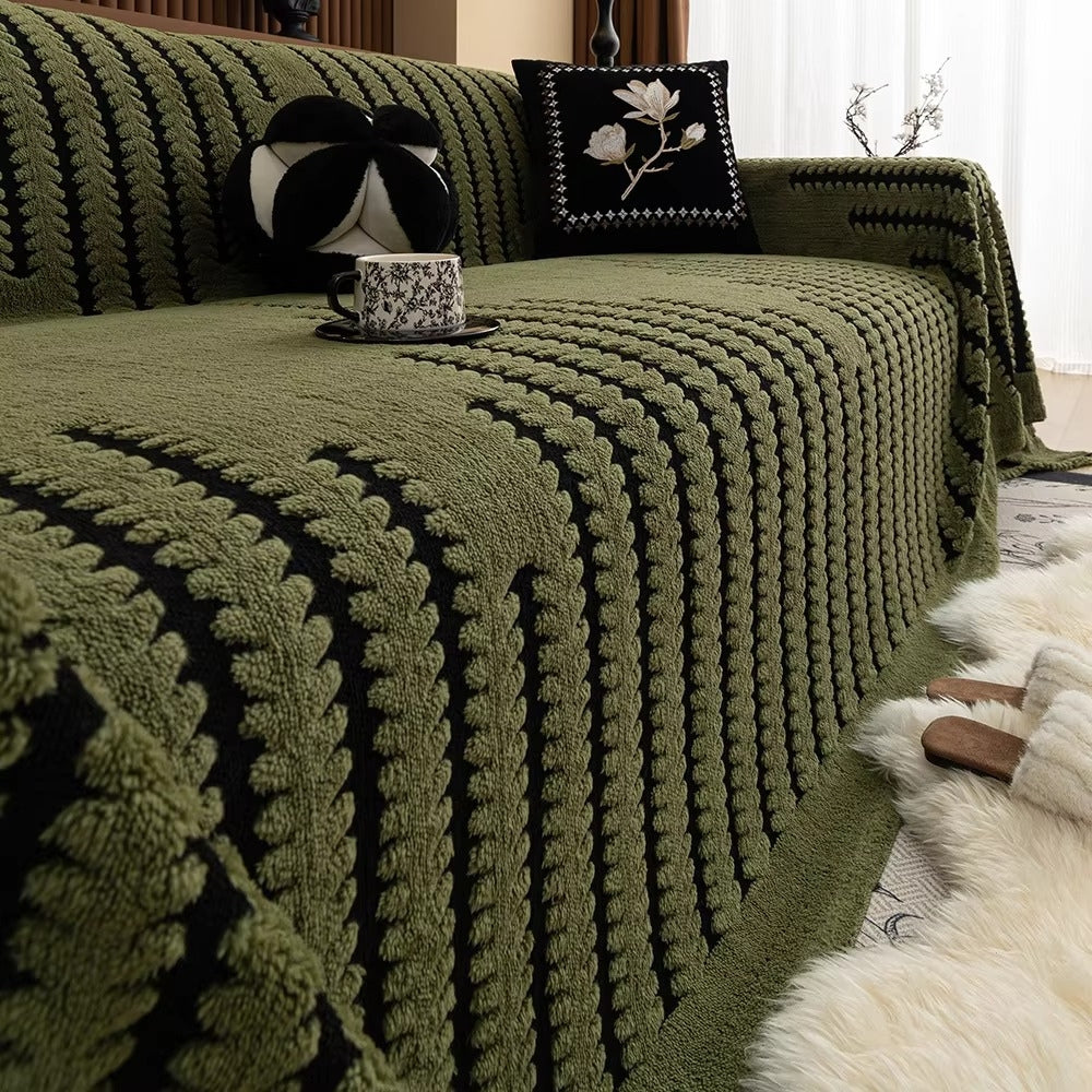 Soft Sofa Cover for Cozy Protection with Stylish Striped Pattern
