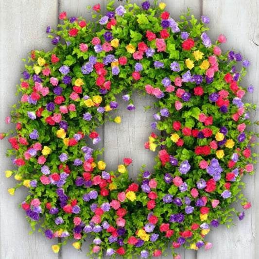 Colorful Cottage Wreath for Farmhouse Decor
