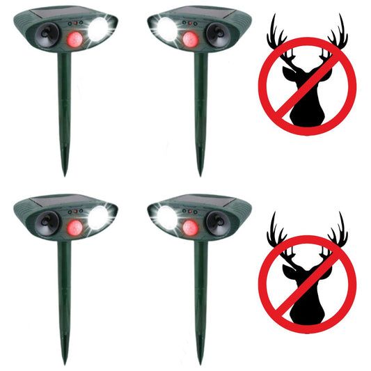 Set of 4 Solar-Powered Ultrasonic Deer Deterrents