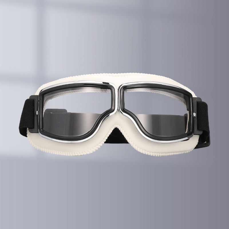 Vintage Motorcycle Goggles with Interchangeable Lenses and Padded Comfort