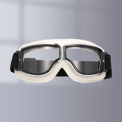 Vintage Motorcycle Goggles with Interchangeable Lenses and Padded Comfort