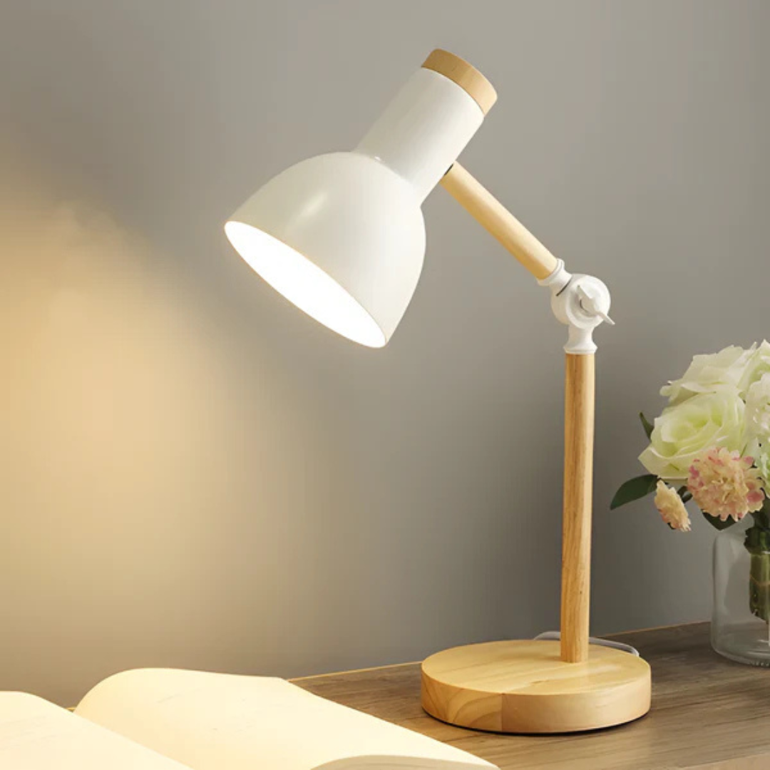 Wooden LED Table Lamp with Adjustable Macaron Design