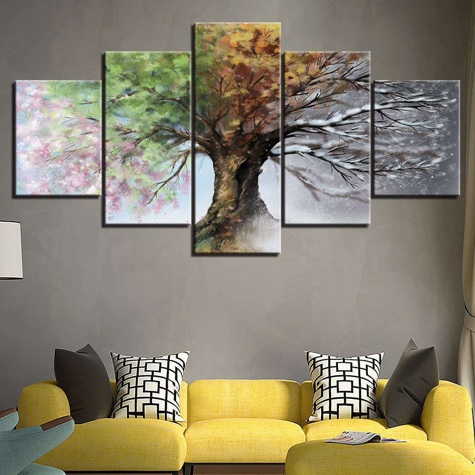 Canvas Wall Art Painting of a Tree for All Seasons