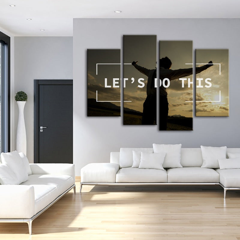 Motivational 4-Piece Canvas Art Set for Inspirational Spaces