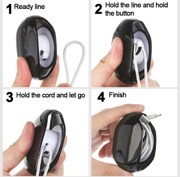 Get One Free | Cable Organizer – Tangle-Free Cables at the Push of a Button!