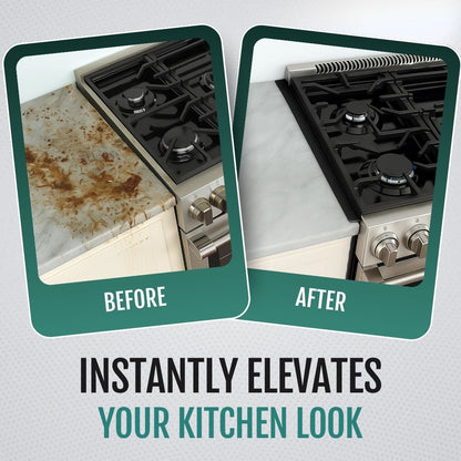 Adjustable Stainless Steel Gap Cover for Kitchen 35–70 cm | Prevents Crumbs & Spills | No-Tool Installation | Available in Black or Silver | Set of 2