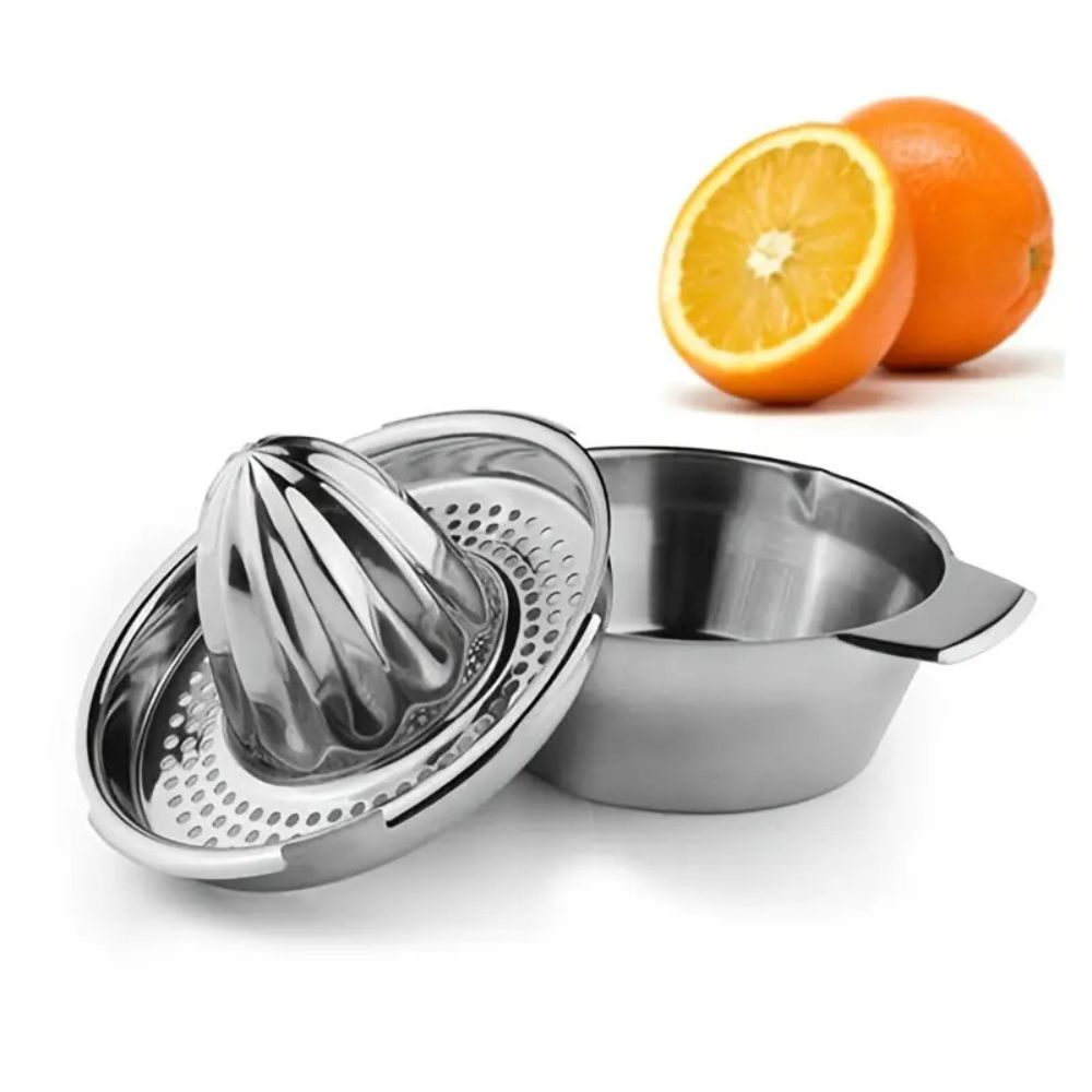Citrus Juicer with Integrated Juice Bowl in Stainless Steel