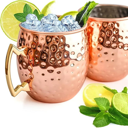 Elegant Hammered Copper Drinking Mug