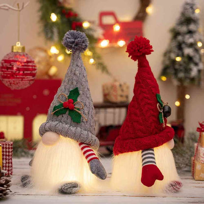Festive Gnome with LED Glow for Holiday Cheer