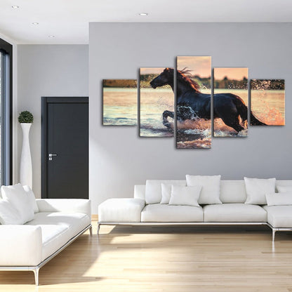 Majestic Equine Canvas Art Set - 5-Piece Wall Decor