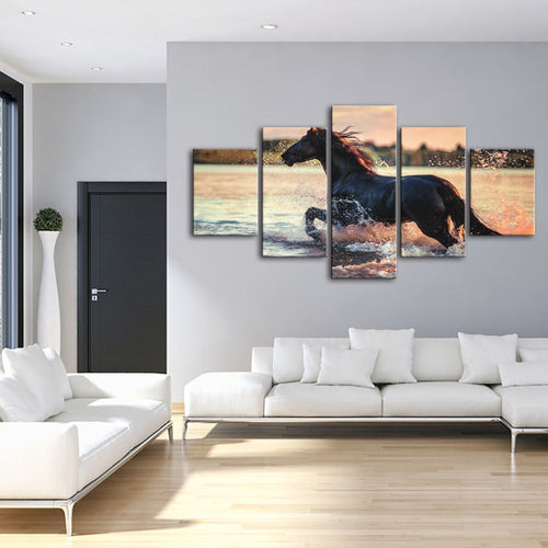 Majestic Equine Canvas Art Set - 5-Piece Wall Decor