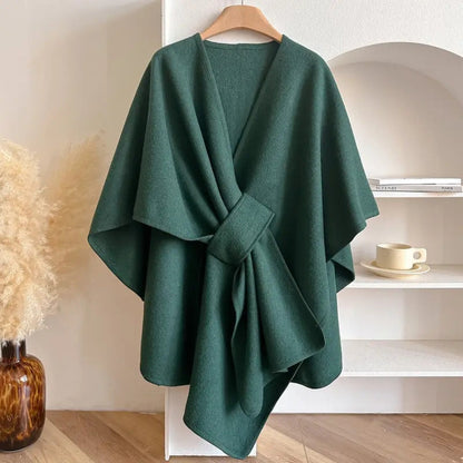 Stylish and Warm Windproof Shawl Coat for Women