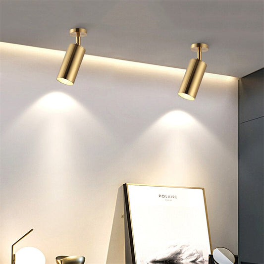Nordic Style Brass Gold LED Spotlight - 5W/10W Lamp