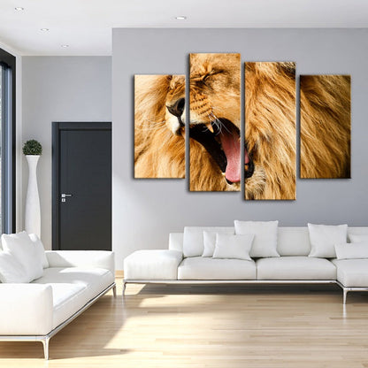 Majestic Lion's Spirit - 4 Piece Canvas Art Set