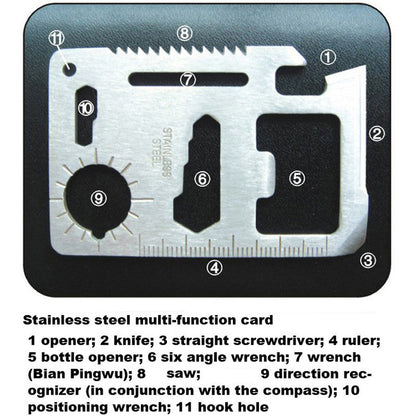Portable Survival Kit with 8 Tools for Emergency Situations