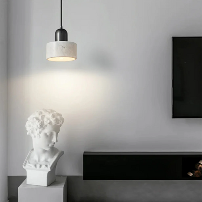 Modern Brass Hanging Lamp for Dining Room with Marble Pendant