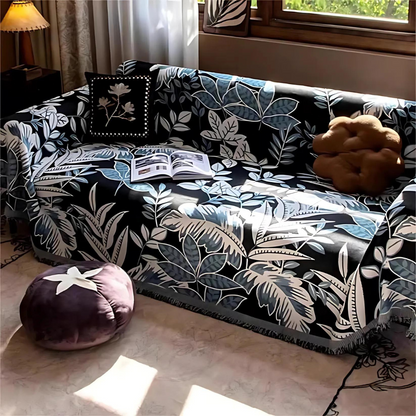 Chic Vintage Chenille Sofa Protector with Tassels