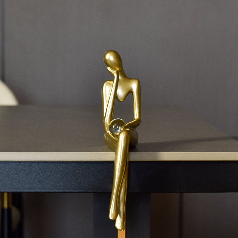 Golden Abstract Sculpture | Artful Home Accent