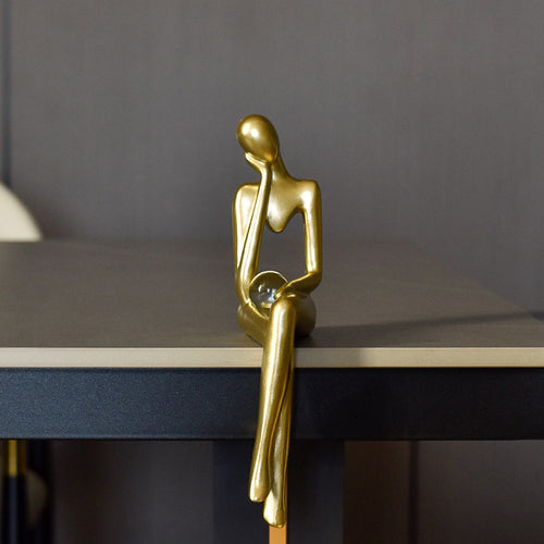 Golden Abstract Sculpture | Artful Home Accent