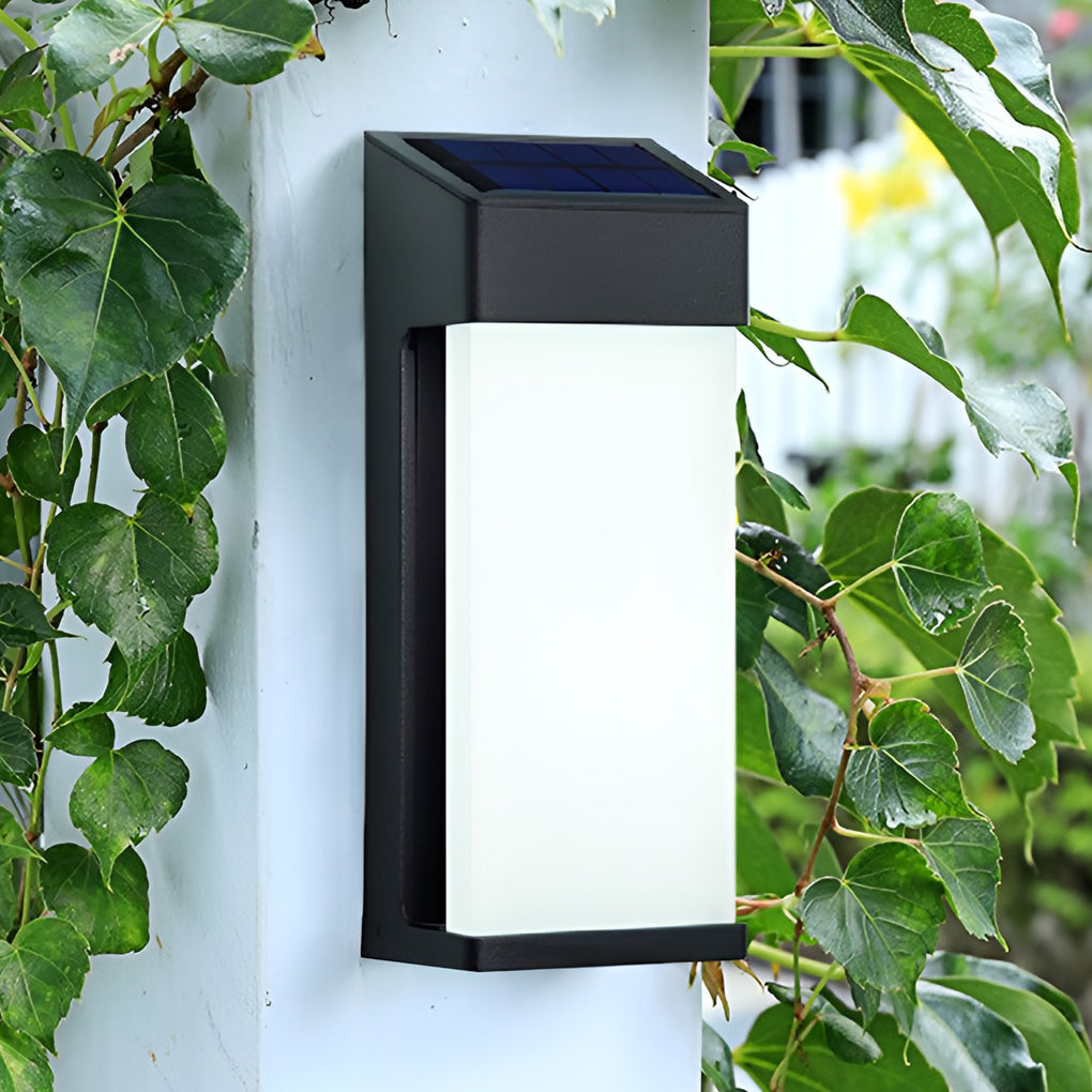Set of 2 Waterproof Solar Outdoor Wall Lights with LED Control