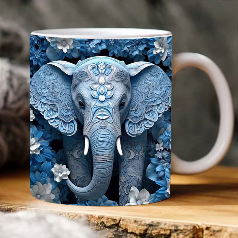 Customizable Elephant Design Coffee Cup