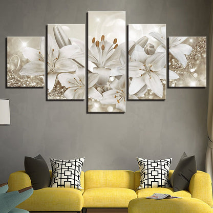 Stunning 5-Piece Flower Canvas Art for Vibrant Interiors