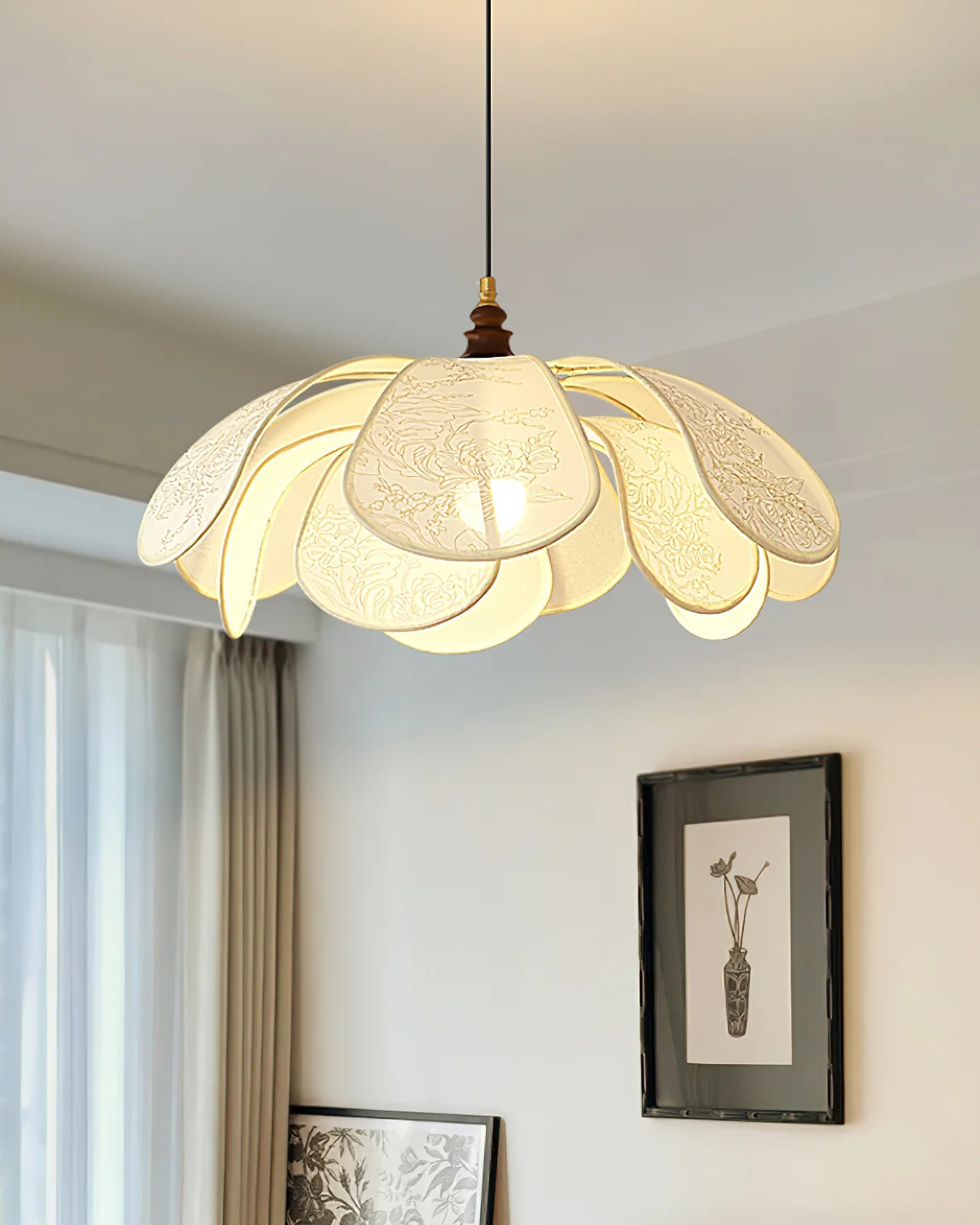 Artistic Petal Layer Shade Pendant Light by Floramira