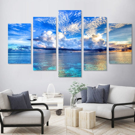 Stunning Coastal Serenity - 5-Piece Canvas Art Set