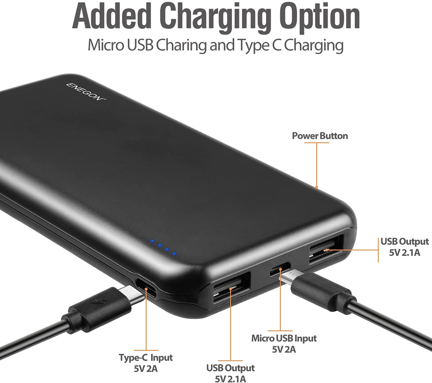 Dual USB Rechargeable Battery Pack | 10,000 mAh - 2 Pack