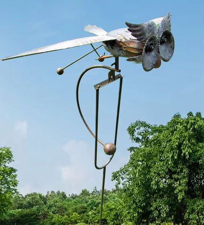 Metal Twirling Wind Spinner for Garden with Ground Stake – Weatherproof Decor
