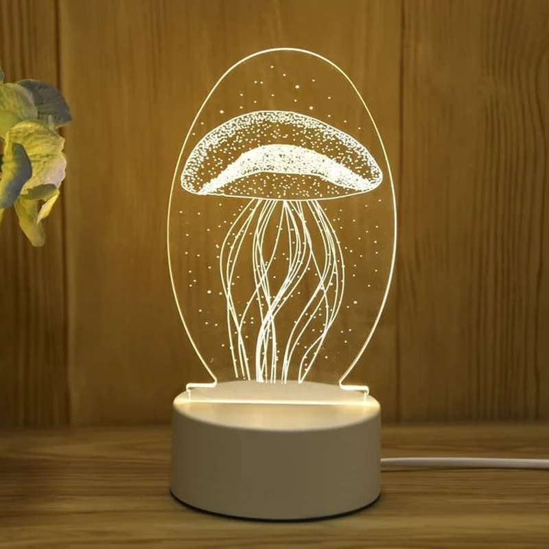 Artistic 3D LED Night Lamp with USB Power