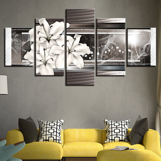 Elegant 5-Piece Floral Canvas Art for Home Décor