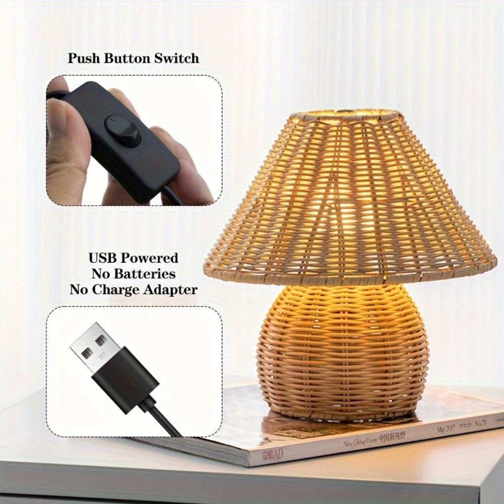 Eco-Chic Rattan Illuminator for Home Ambiance