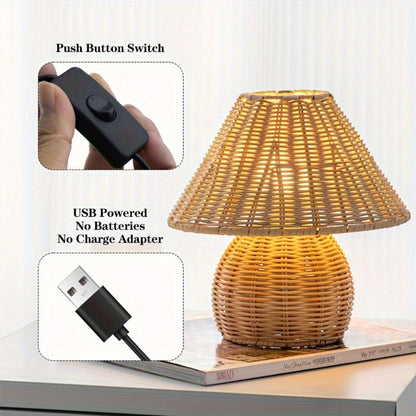 Eco-Chic Rattan Illuminator for Home Ambiance