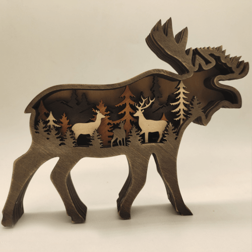 Artisan 3D Wooden Animal Sculpture Gift for Home Decor