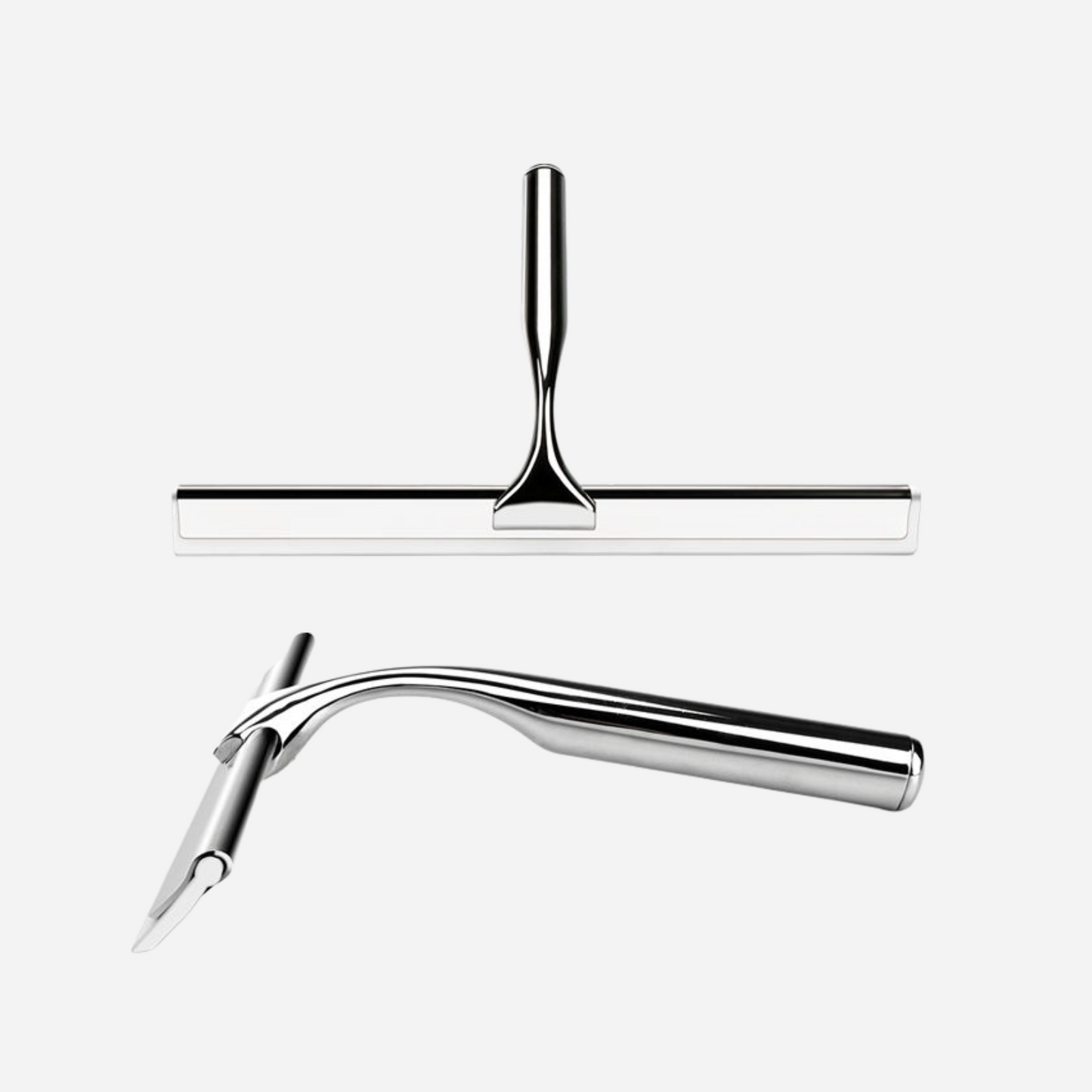 Sleek Stainless Steel Window Squeegee with Suction Hook