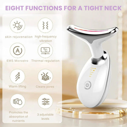 Revitalizing Facial & Neck Massager | Ion Cleansing, Heat & LED Therapy