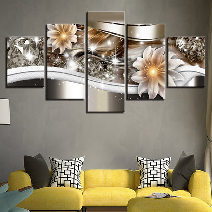 Stunning 5-Piece Floral Canvas Art for Elegant Spaces