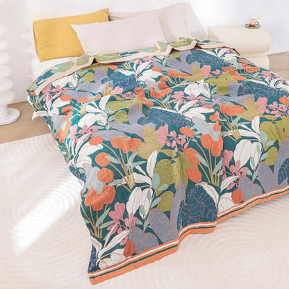 Nature-Inspired Soft Cotton Layering Blanket