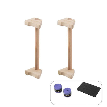 Ergonomic Wooden Push-Up Bars for Enhanced Stability