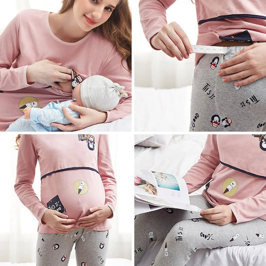 Comfortable Maternity Pajama Set for Women