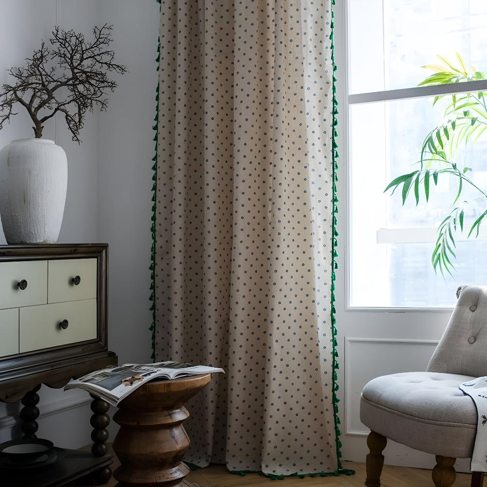 Rustic Elegance Tassel Window Drapes