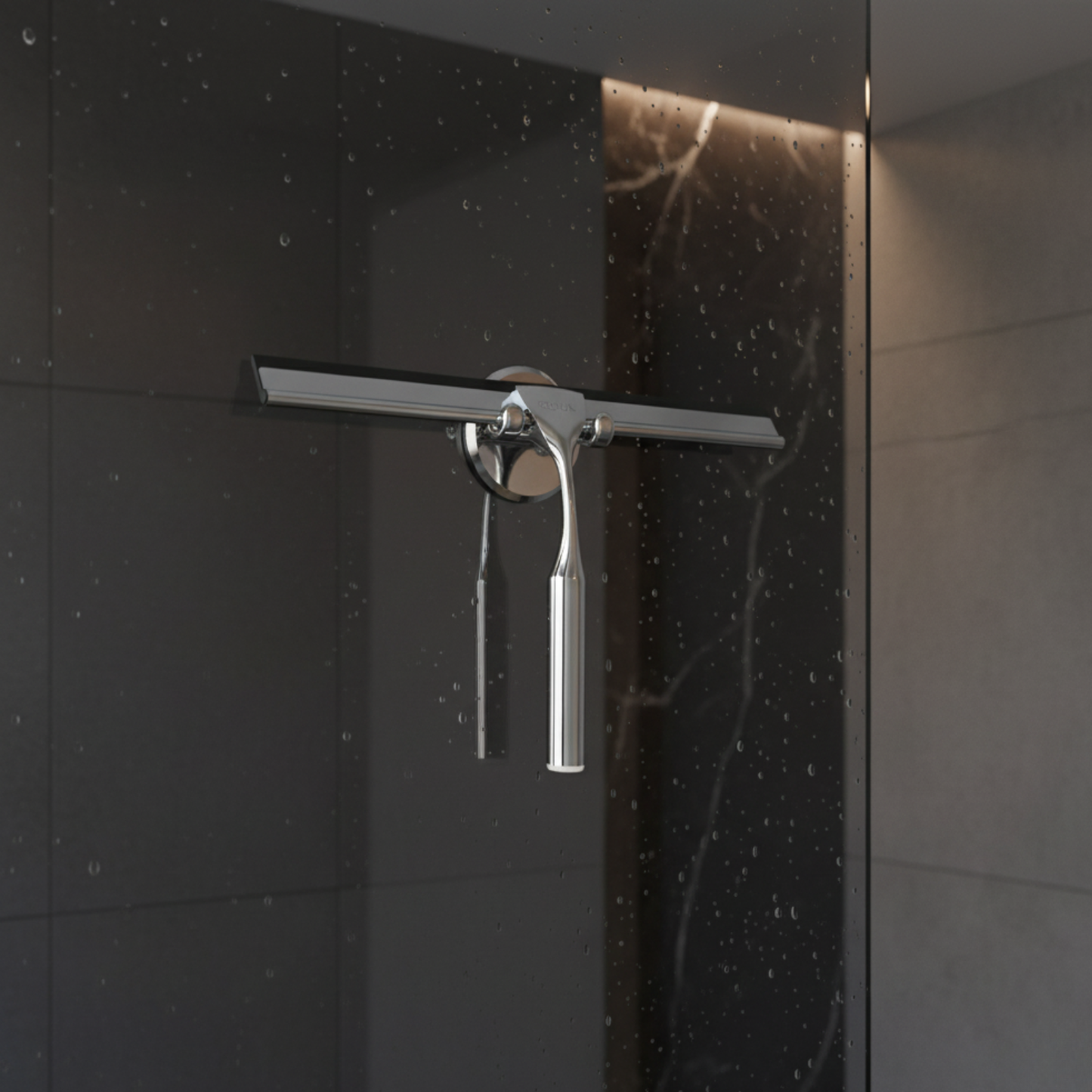 Sleek Stainless Steel Window Squeegee with Suction Hook