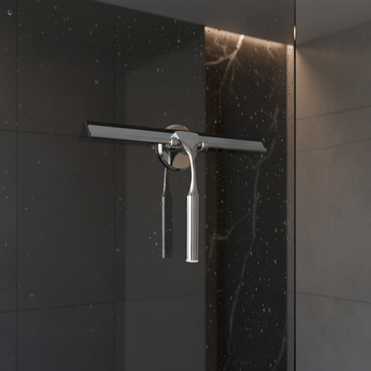 Sleek Stainless Steel Window Squeegee with Suction Hook